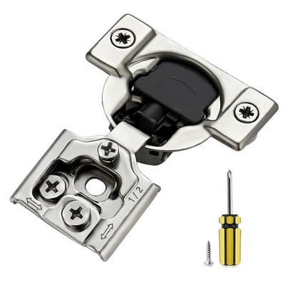 20 PCS 10 Pair 1/2 Inch Overlay Soft Close Hidden Door Hinge Satin Nickel