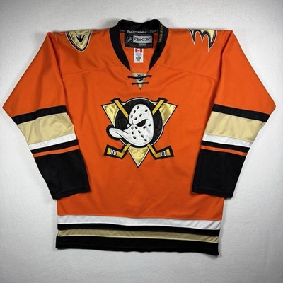 Authentic Reebok Anaheim Ducks NHL Hockey Jersey Size 52 Large Orange Black