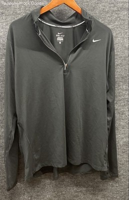 Nike Women's Black Dri-Fit 1/4 Zip Long Sleeve Running Pullover Jacket Sz 1X