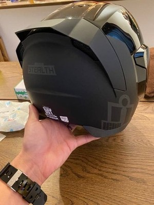 Icon AIRFLITE Full Face Helmet Black Size L with m1-spro Intercom