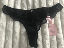 Image of Boux avenue black thong. String lace mesh NEW UK 8 NEW RRP£16