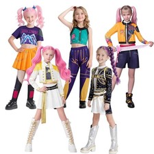 Kids KPop Demon Hunters Costume Cartoon Girls Child Mira Rumi Zoey Cosplay Costu