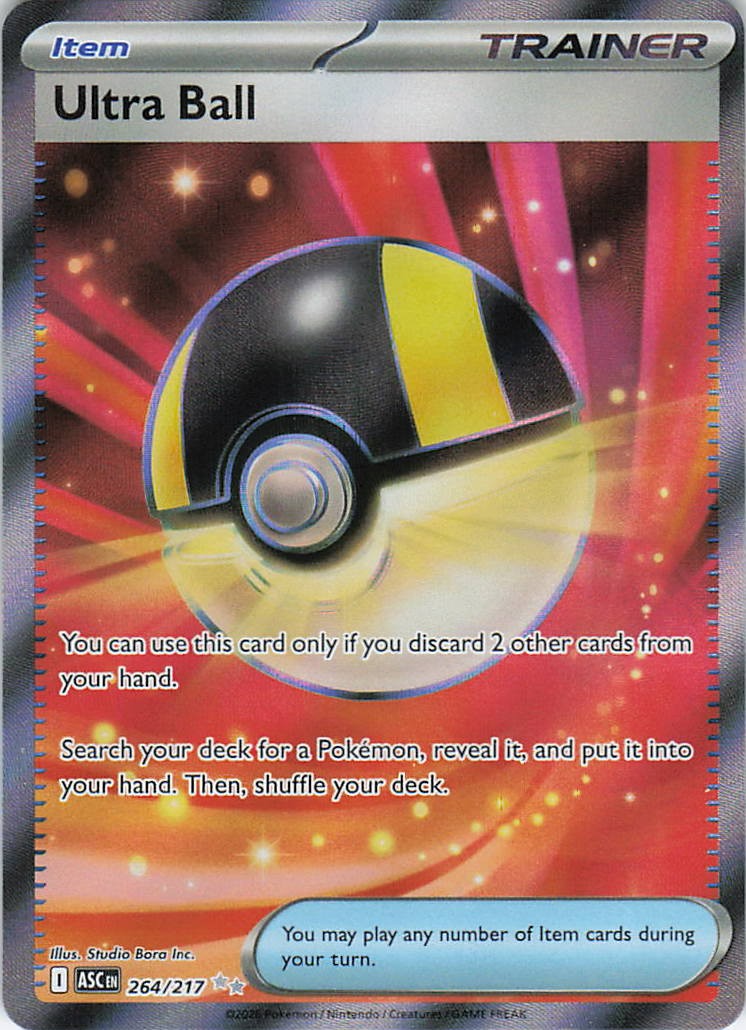 Ultra Ball 264/217 Ultra Rare Ascended Heroes Pokemon Holo Near Mint