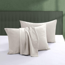 100 Egyptian Cotton Pillow Protectors Set of 4, 600 Thread Count Standard Bed P
