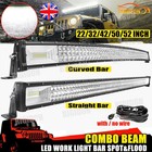 Tri-Rows LED Work Light Bar 22/32/42/50/52 inch 12V Offroad 4x4 ATV Car Driving