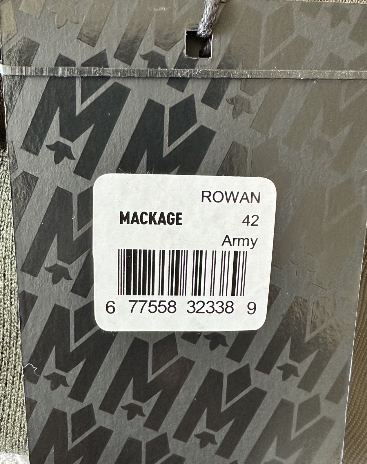 Mackage Men's Rowan Hooded Down Jacket with Shearling Trim NWT, 42/L Army color image 8