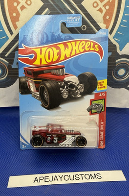 2019 Hot Wheels #117 HW Game Over 4/5 BONE SHAKER Dark Red w/Black DD8 Spoke Whl