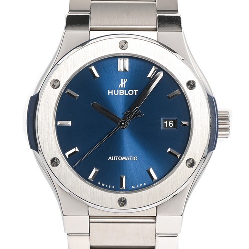 HUBLOT Classic Fusion Titanium Blue 548.NX.7170.NX Watches / blue Mechanical...