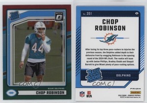 2024 Donruss Rated Optic Preview Red & Green Prizm Chop Robinson #351 Rookie RC