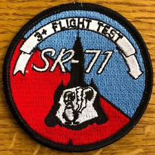ORIGINAL AIR FORCE SQUADRON PATCH USAFE RAF MILDENHALL SR-71 DET 4, 3+ Flt Tst