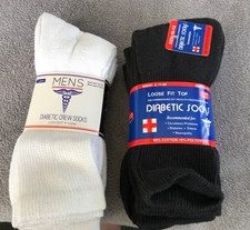 New Diabetic Crew Socks Circulatory Health Cotton Loose Fit Top 6 pair