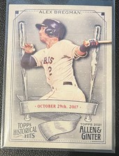 2021 Topps Allen & Ginter Historical Hits #HH-37 ALEX BREGMAN Houston Astros A12