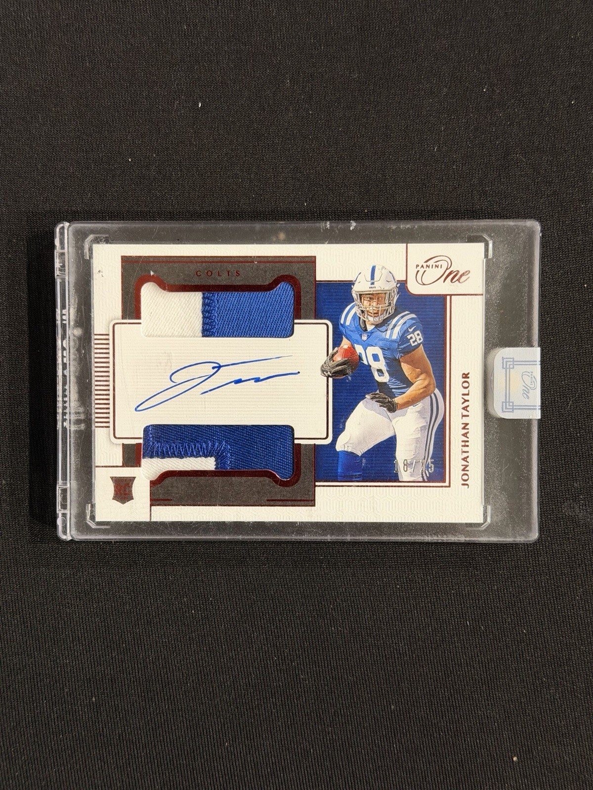 2020 Panini One - Rookie Dual Patch Autographs Jonathan Taylor #46 Red /25