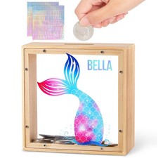 Piggy Bank for Kids, Wooden Money Coin Bank for Boys and Girls, Dinosaur Unic...