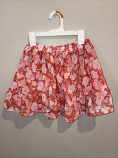 girls OSHKOSH B'GOSH SKIRT flowered SKORT shorts PULL ON elastic WHITE size 4