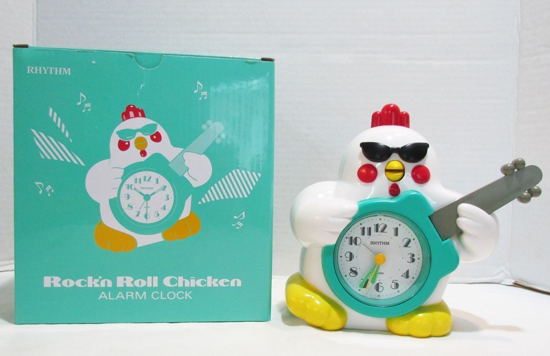 RHYTHM ROCK N ROLL CHICKEN ALARM CLOCK UNUSED IN BOX JAPAN WORKS! ROCK'N NIB MIB photo RHYTHM ROCK N ROLL CHICKEN ALARM CLOCK UNUSED IN BOX JAPAN WORKS! ROCK'N NIB MIB featured image