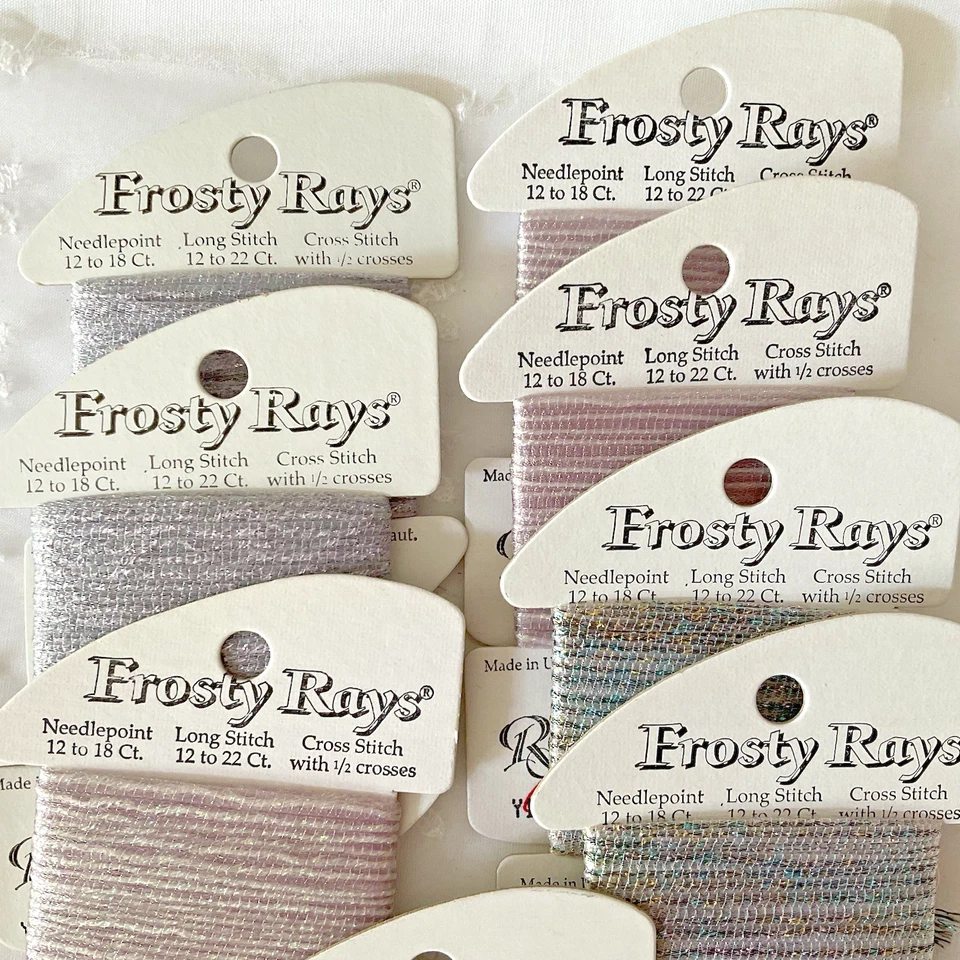 Rainbow Gallery Thread Frosty Rays Lot of 8 Metallic Assted Colors Silver Purple - Image 2 of 3