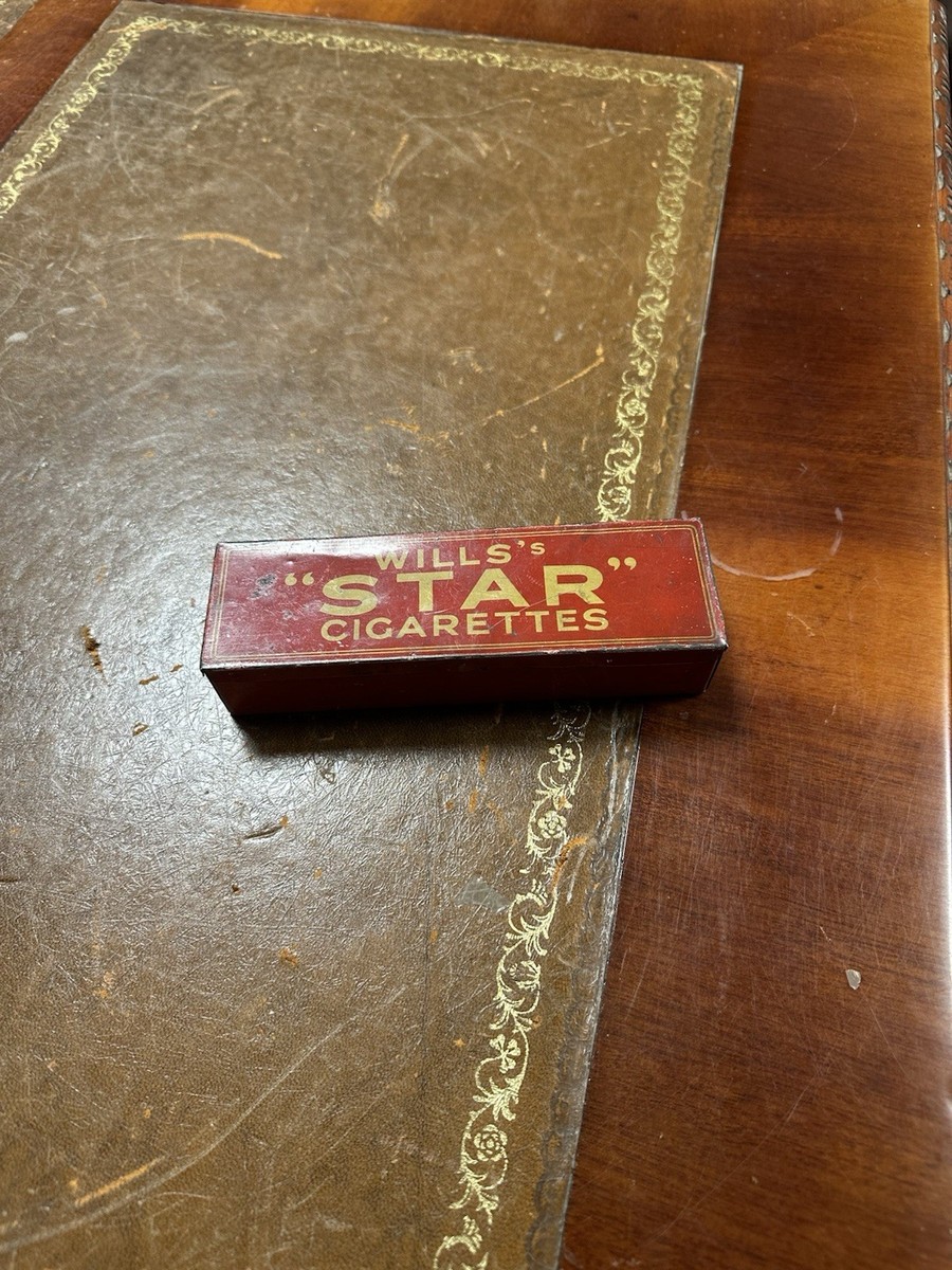 wills star cigarettes dominoes Antique Wills's STAR Cigarettes Tin Complete With Original Dominoes 16x3cm
