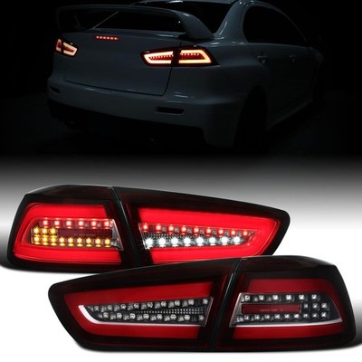 2008-2017 Mitsubishi Lancer Evolution Red Full LED Tail Lights Assembly Upgraded
