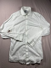 Michael Kors Mens White Slim Fit Stretch Long Sleeve Button Up Dress Shirt