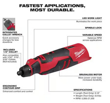 Milwaukee 2525-20 M12 12V Li-Ion Cordless Bru...
