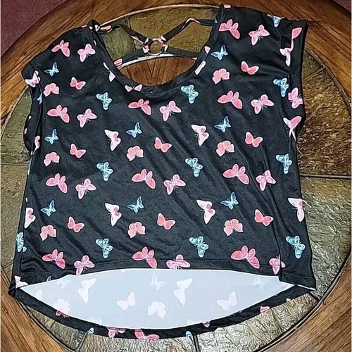 No Boundaries 2 pc Short Sleepwear Set Pajama Black Butterflies Juniors XXL (19) - Bild 2 von 9