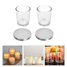 2 Pcs Glass Tea Light Holder for Candles Aromatherapy Vessels Jars