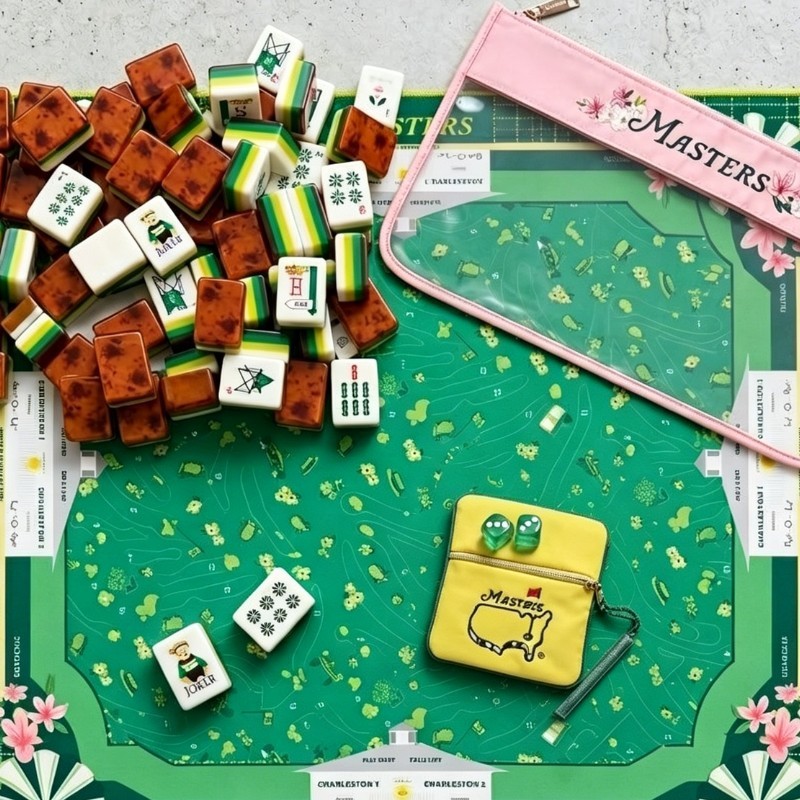 2026 Luxury Green Golf Masters American Version Acrylic Mahjong Set 160 Tiles