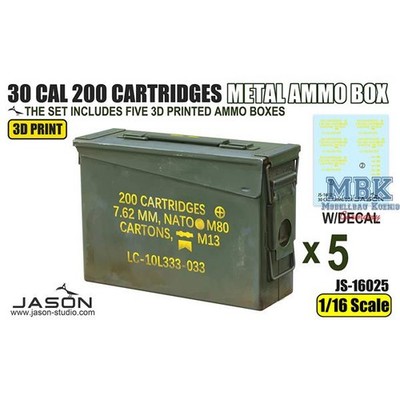 JASON Studio JS-16025 .30 cal 200 cartridges metal ammo box 1:16