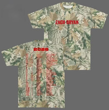 Zach Bryan Tour 2026 With Heaven On Top Merch Camo 3D T-Shirt, Size S-4XL