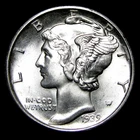 1939-D Mercury Dime Silver ---- Gem BU FB Condition Stunning Coin ----  #PP269