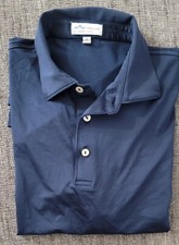 Peter Millar Men's Summer Comfort Navy Blue Stretch Polo Shirt Size Medium