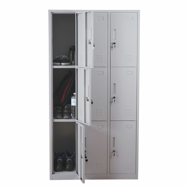 SchließFachschrank Boston T829, SchließFach Wertfachschrank Spind, 9 FäCher Grau-image
