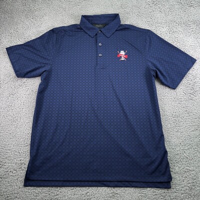 Bobby Jones Polo Shirt Mens Large Blue Geo Performance Collection Golf Legacy