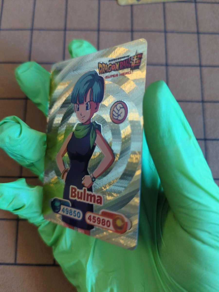 Dragon Ball Heroes Card Gold Bulma Plated Metal Custom Waifu Card