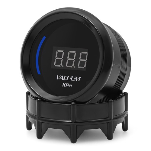 2" 52mm Universal Car Digital Blue LED Black PSI VACUUM 0~-1 X100 KPa Meter - Picture 9 of 12