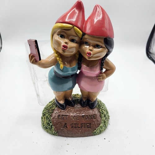 BigMouth The Selfie Sisters Garden Gnomes, 9" Tall Cute Lawn Gnome Statues