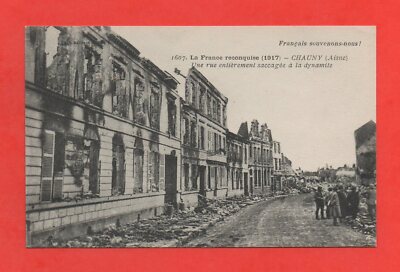CHAUNY   Eine Straße Vollständig Mit Dynamit Verwüstet (J7744) Postkarte