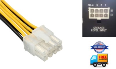 8-Pin Speaker High Level Input Plug Harness AUDIOPIPE Amplifier Amp