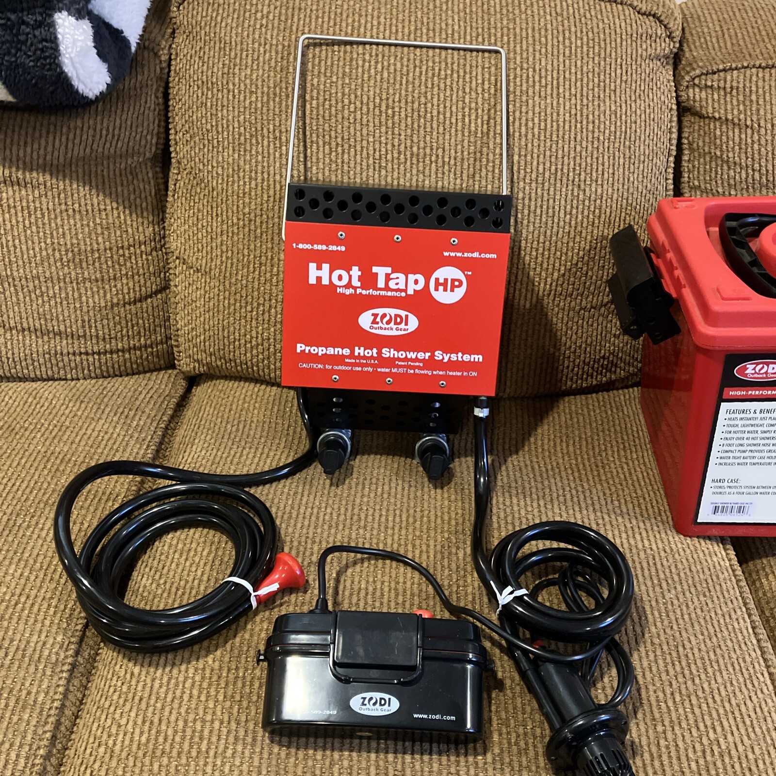 Zodi 6125 Hot Tap HP Instant Hot Shower Camping DOUBLE BURNER BARELY