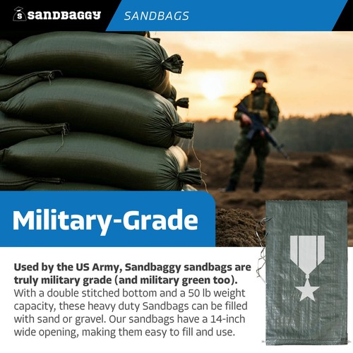 (15) Sandbags for Flooding - Green - Sandbags Empty - Sand Bags - Wholesale Bulk - Picture 7 of 12
