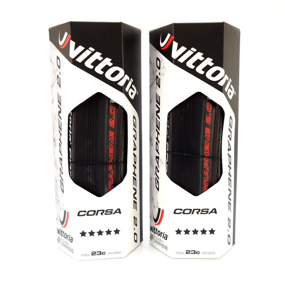 未使用 VITTORIA CORSA GRAPHENE 2.0 700×23C Vittoria Corsa G2.0 Competition 700 x 23C Full Black Rennrad