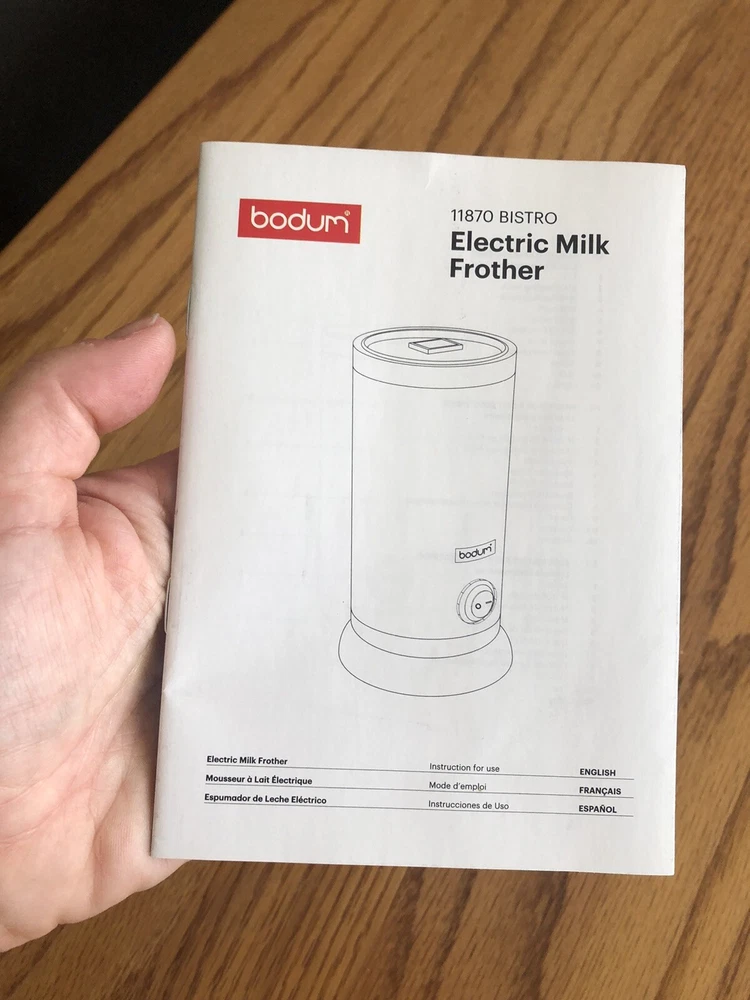 Milk Frother Electric Milk Steamer Soft Foam Maker W 2 Whisks Heating 10 Oz EUC