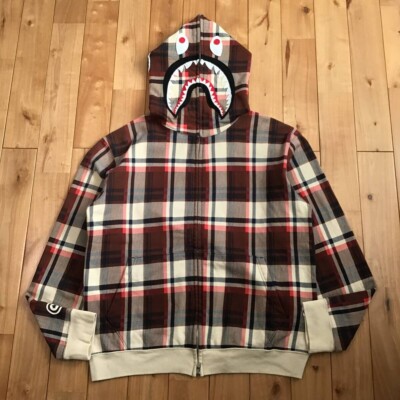 NFS limited BAPE Check shark full zip hoodie A Bathing Ape Size M