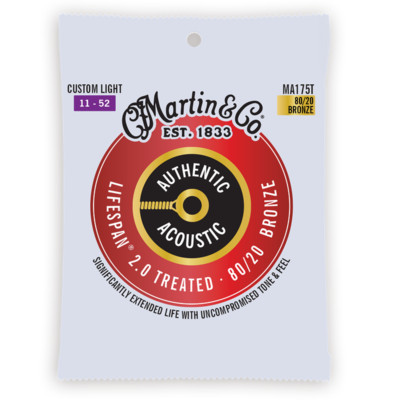 Martin MA175T 11-52 maßgefertigte Light Lifespan 2.0 Akustikgitarrensaiten 1-3 Packungen