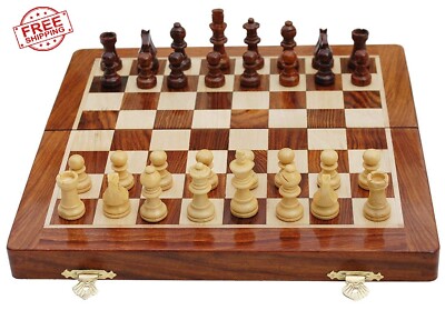 Magnetic Foldable Chess Board Set 12''X12'' with Magnetic Pieces and Extra Queens