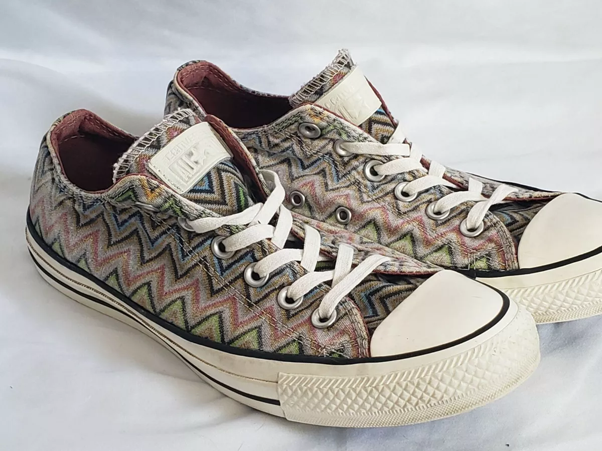 Converse Missoni Chevron Multicolor Low Top Lace Up Mens 7 Womens 9 Preowned