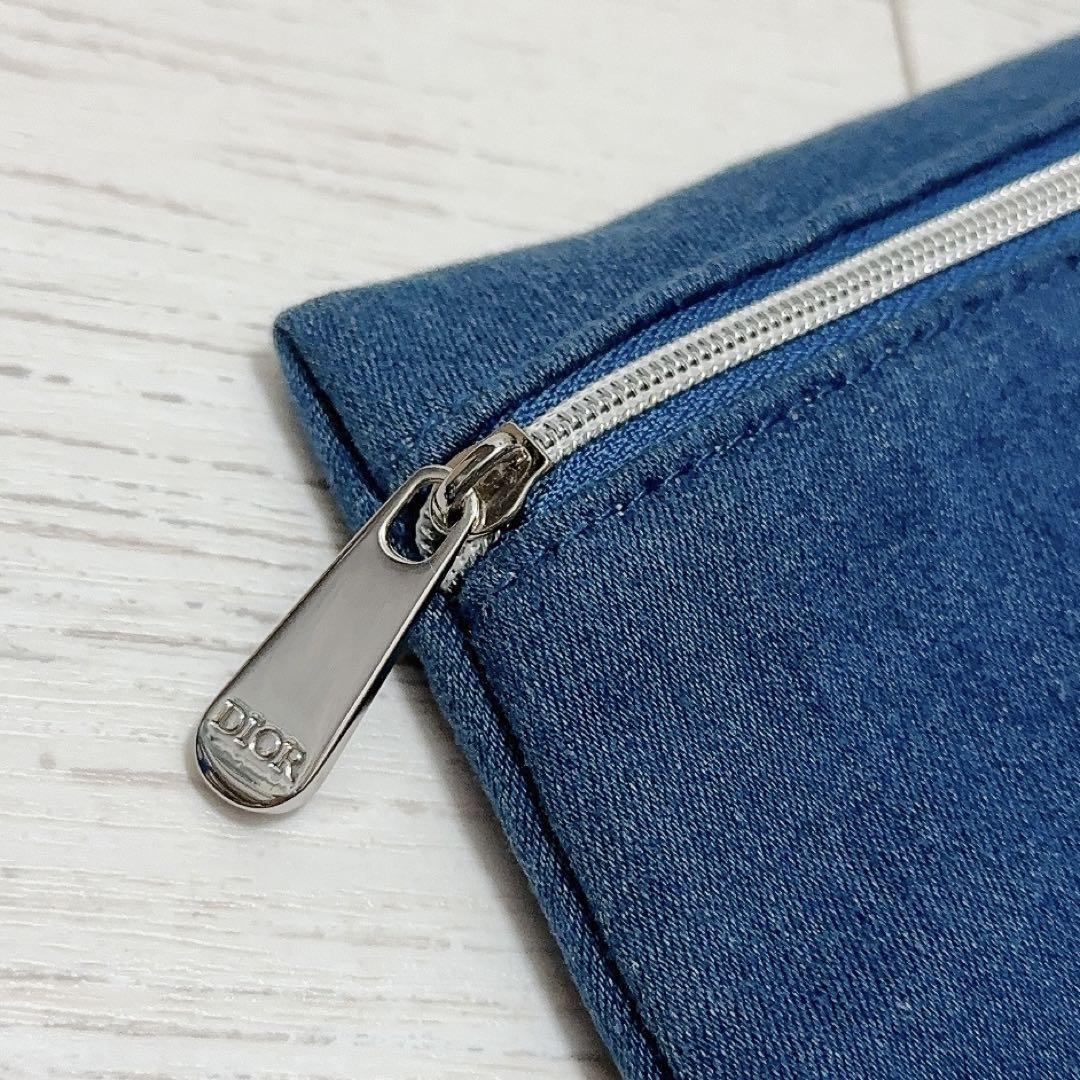 Dior ネイビー ロゴポーチ 数字1 Christian Dior novelty denim logo zippy pouch clutch bag