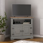 Corona TV Stand Corner Grey Television Unit Mexican Solid Pine Wax