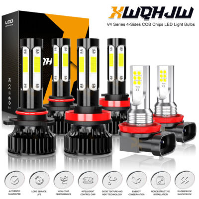 FOR Honda Pilot 2006-2018 Combo LED Headlight High Low Beam + Fog Light 6X Bulbs
